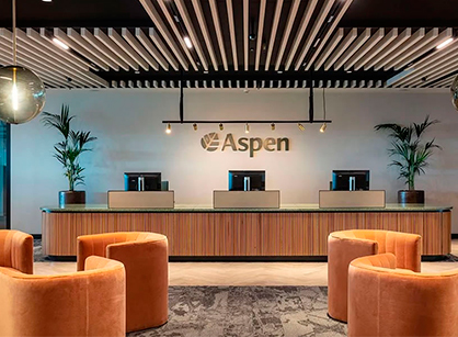 豐富色彩和獨特材質(zhì)肌理的辦公室裝修設計空間是怎樣的——Aspen